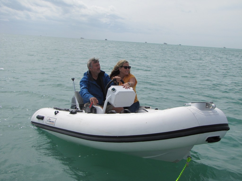 Riding in a dinghy